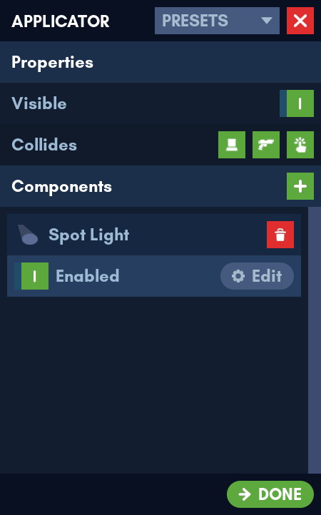 Applicator Menu